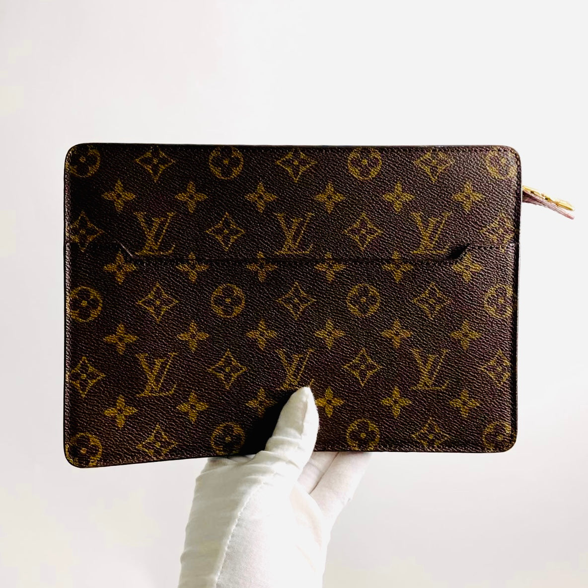 Louis Vuitton LV Monogram Logo GHW Toiletry Pouch Case Clutch