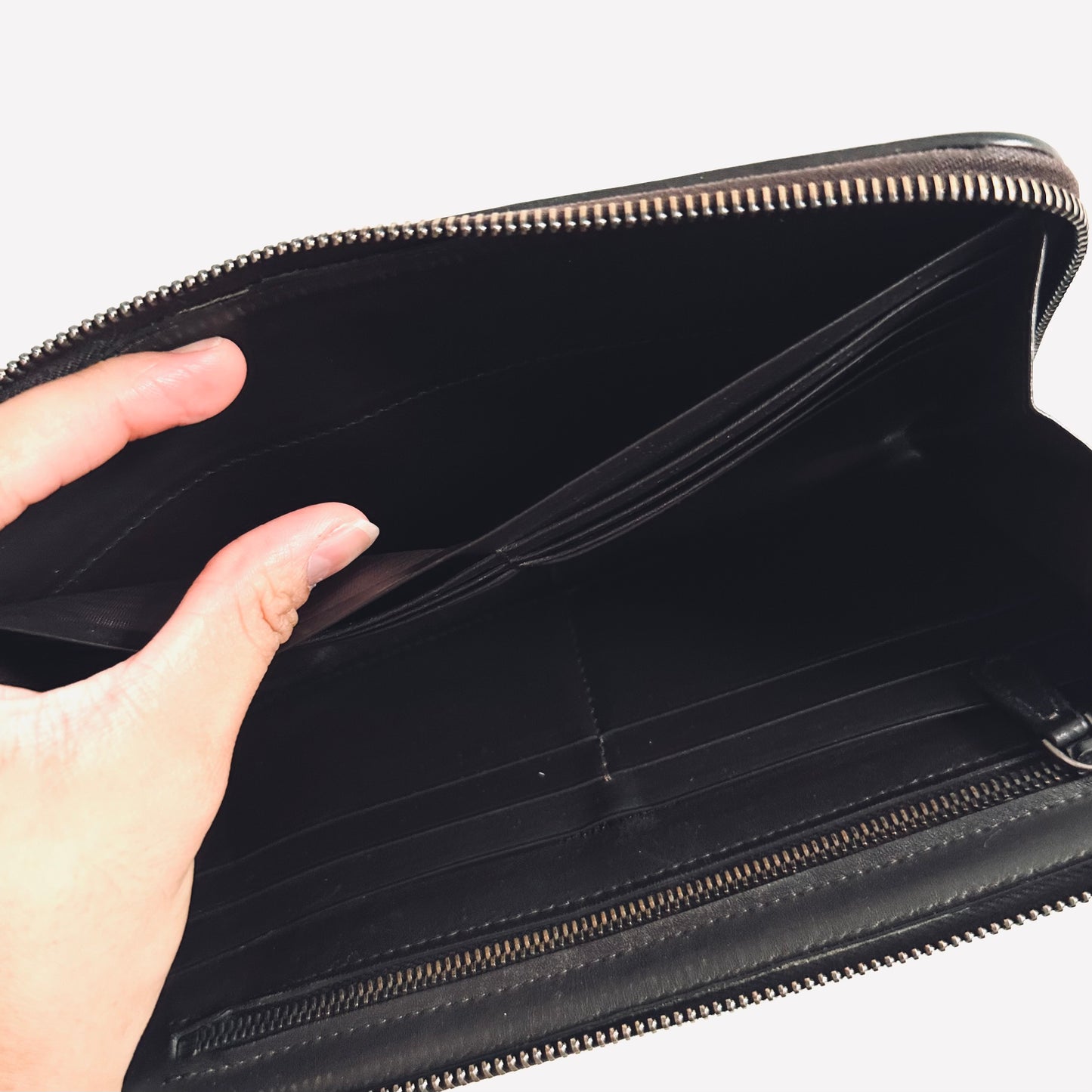 Bottega Veneta BV Dark Brown Continental Intrecciato Nappa Woven Leather Zip Around Zippy Long Wallet