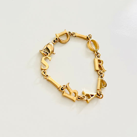Christian Dior CD Chunky Classic Gold Giant Monogram Logo Paris Bracelet