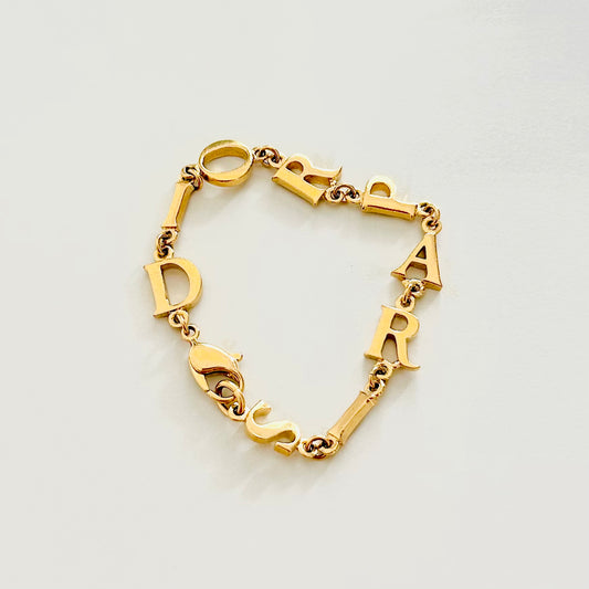 Christian Dior CD Chunky Classic Gold Giant Monogram Logo Bracelet