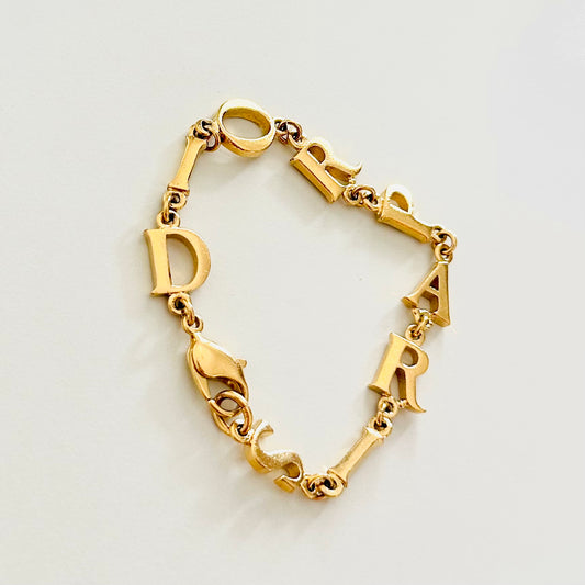 Christian Dior CD Chunky Classic Gold Giant Monogram Logo Bracelet