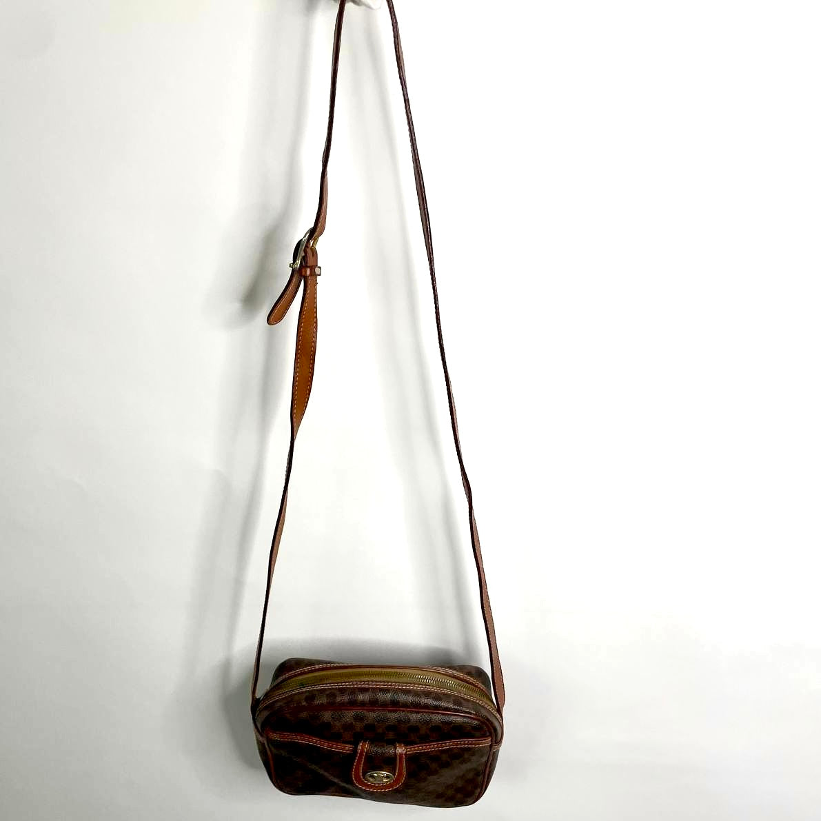 Celine Triomphe Macadam Monogram Logo Vintage Shoulder Sling Bag