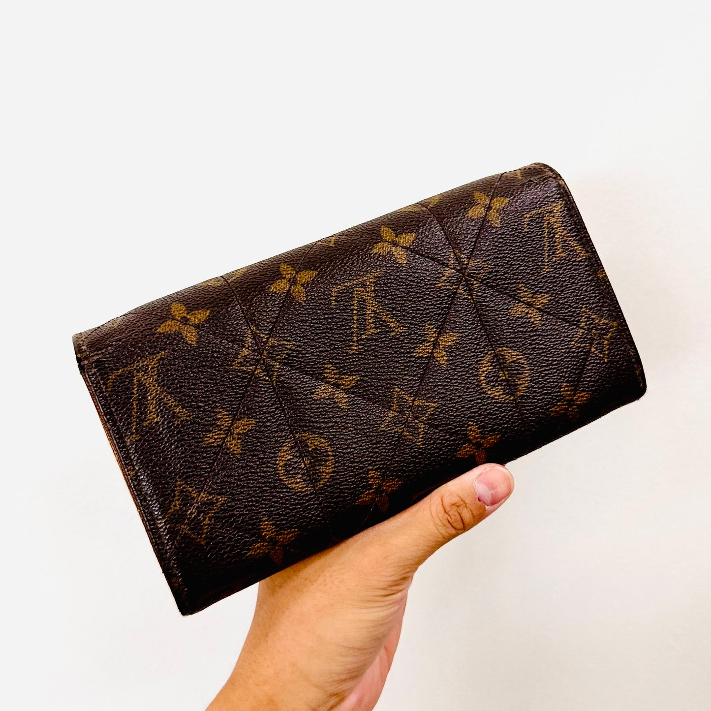 Louis Vuitton LV Etoile Sarah Monogram Logo GHW Puffy Padded Quilted Flap Long Wallet