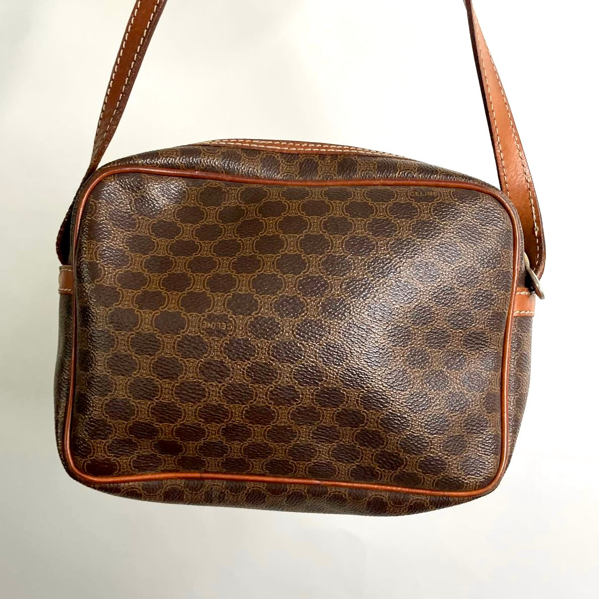 Celine Triomphe Macadam Monogram Logo Vintage Shoulder Sling Bag