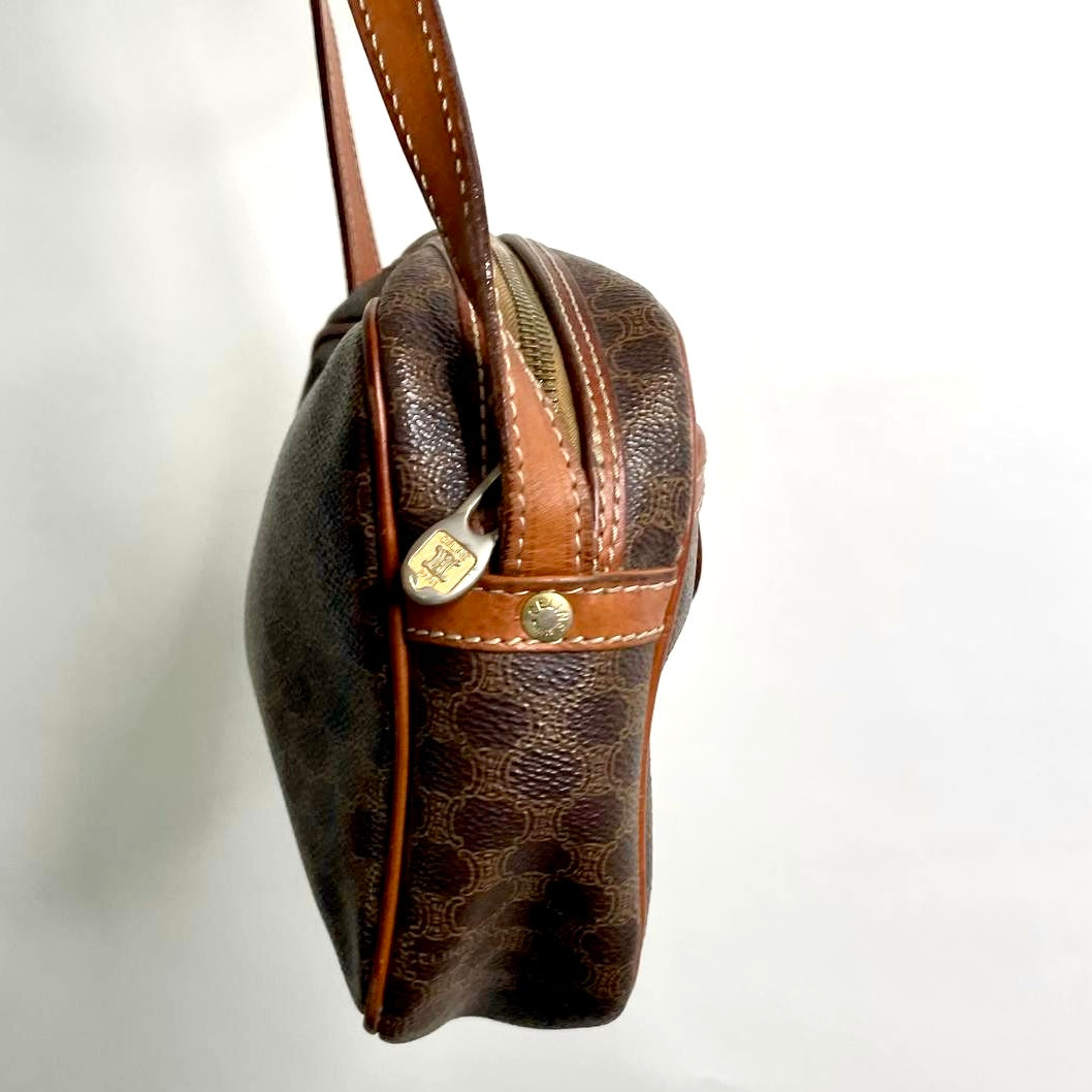 Celine Triomphe Macadam Monogram Logo Vintage Shoulder Sling Bag