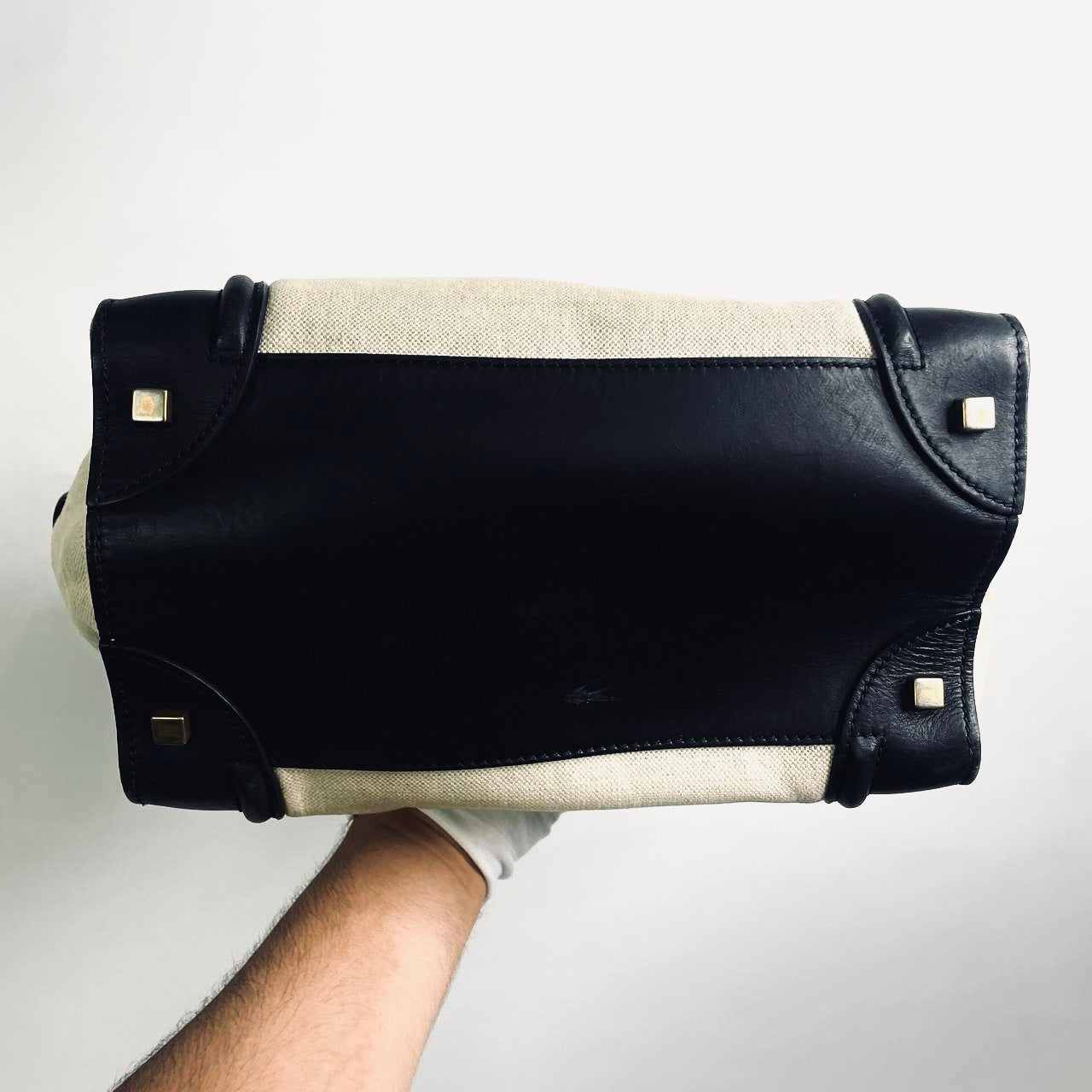 Celine Panda Black & White GHW Mini Luggage Top Handle Tote Bag