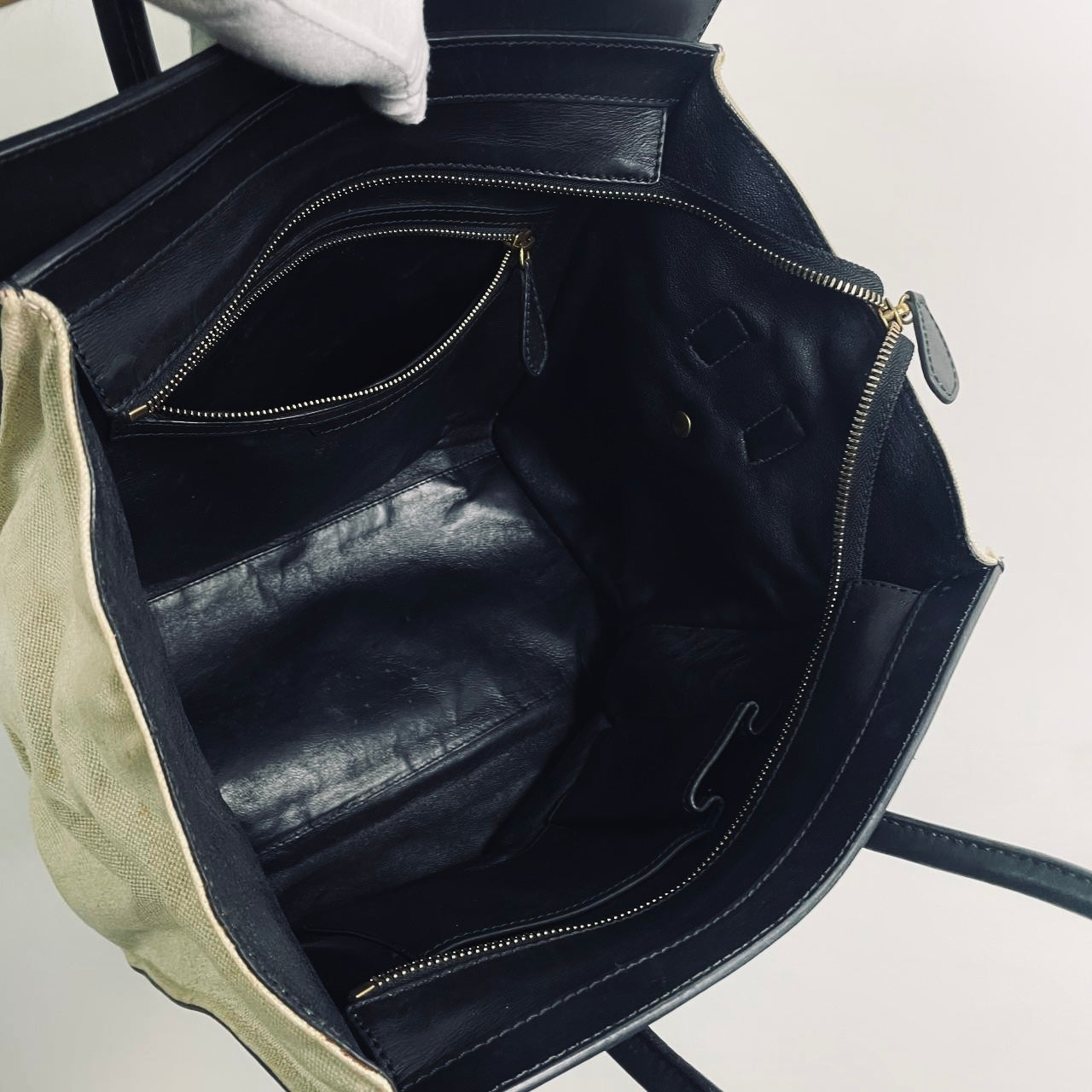 Celine Panda Black & White GHW Mini Luggage Top Handle Tote Bag