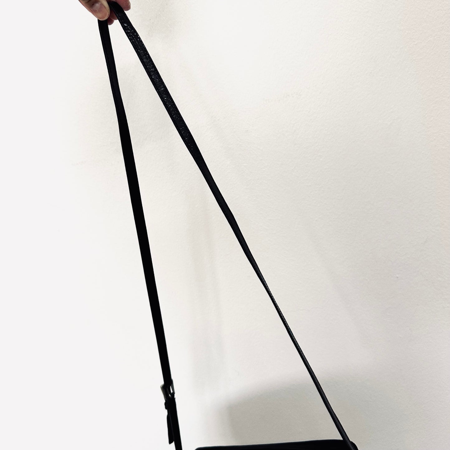 Prada Black Tessuto Monogram Logo Classic Nylon & Leather Double Zip Shoulder Sling Camera Bag