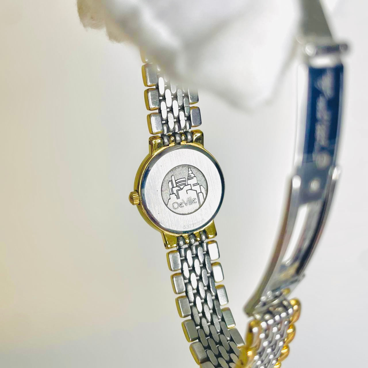 Omega De Ville White Round Dial Roman Numerals Two Tone Gold & Stainless Steel 22MM Vintage Watch