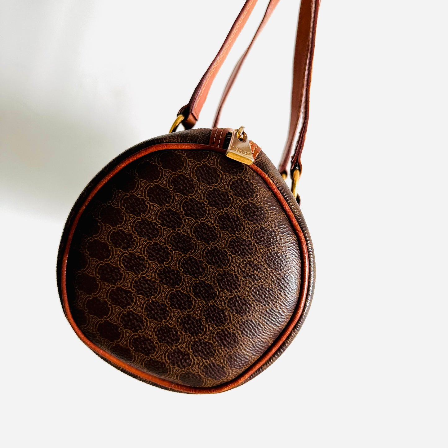 Celine Small Papillon Roller Triomphe Macadam Monogram Logo GHW Vintage Shoulder Bag