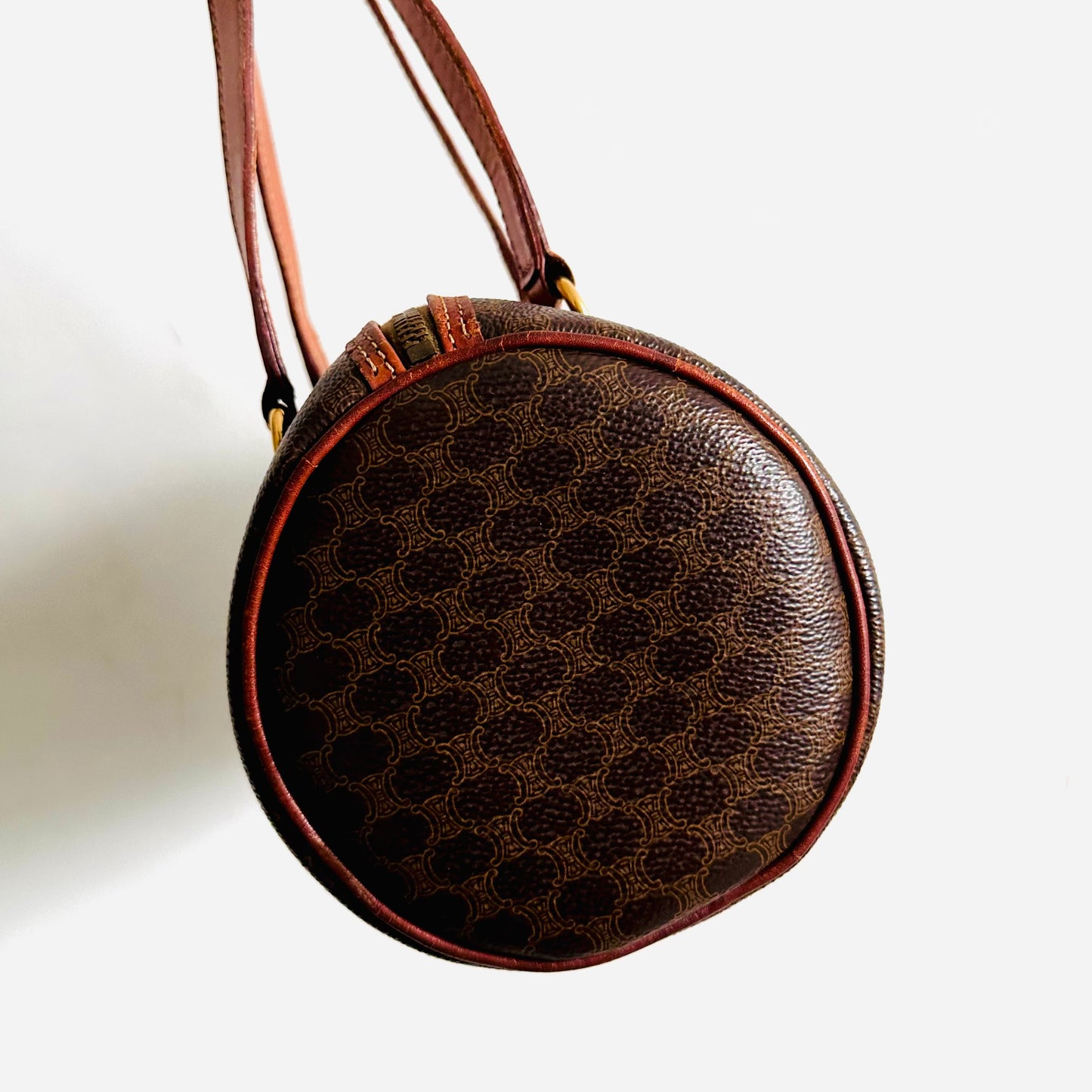 Celine Small Papillon Roller Triomphe Macadam Monogram Logo GHW Vintage Shoulder Bag