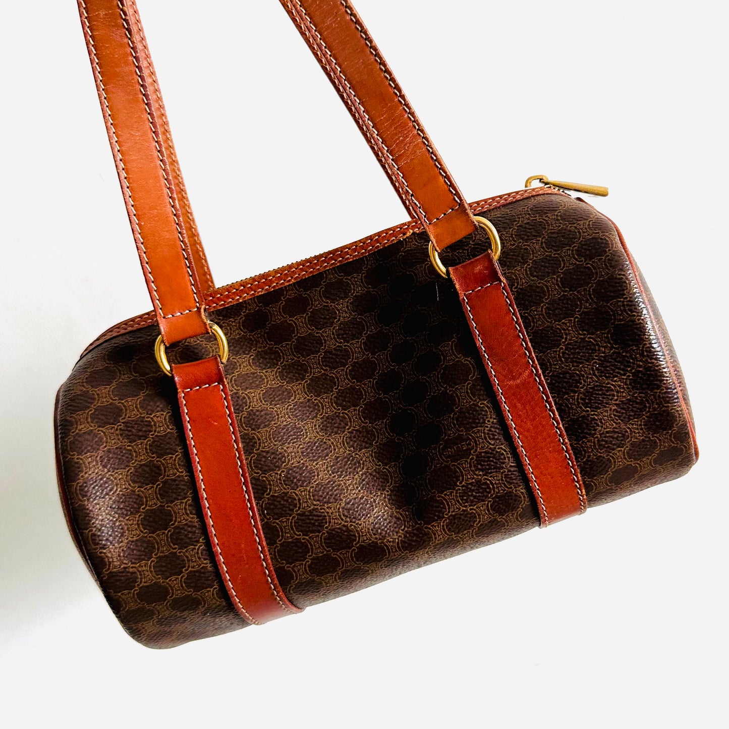 Celine Small Papillon Roller Triomphe Macadam Monogram Logo GHW Vintage Shoulder Bag