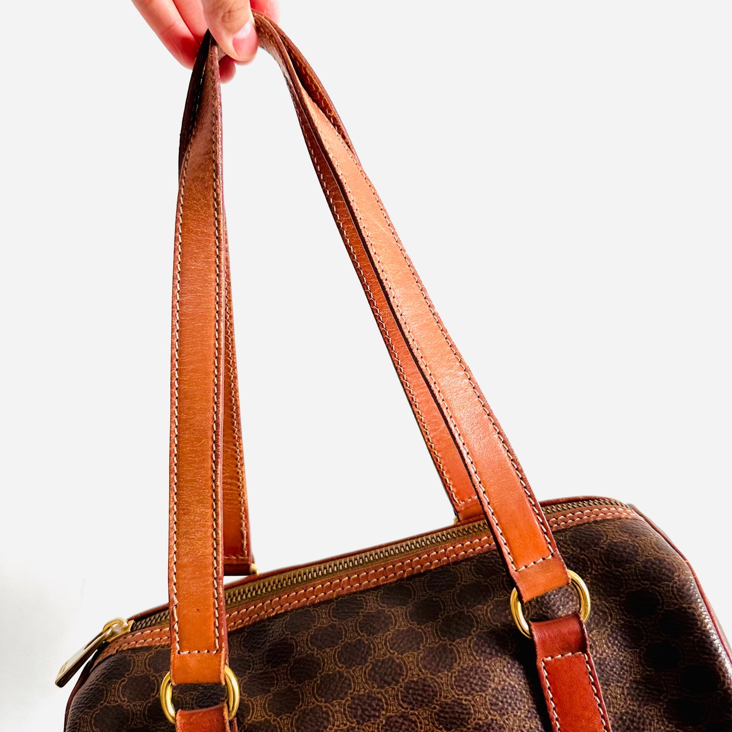 Celine Small Papillon Roller Triomphe Macadam Monogram Logo GHW Vintage Shoulder Bag