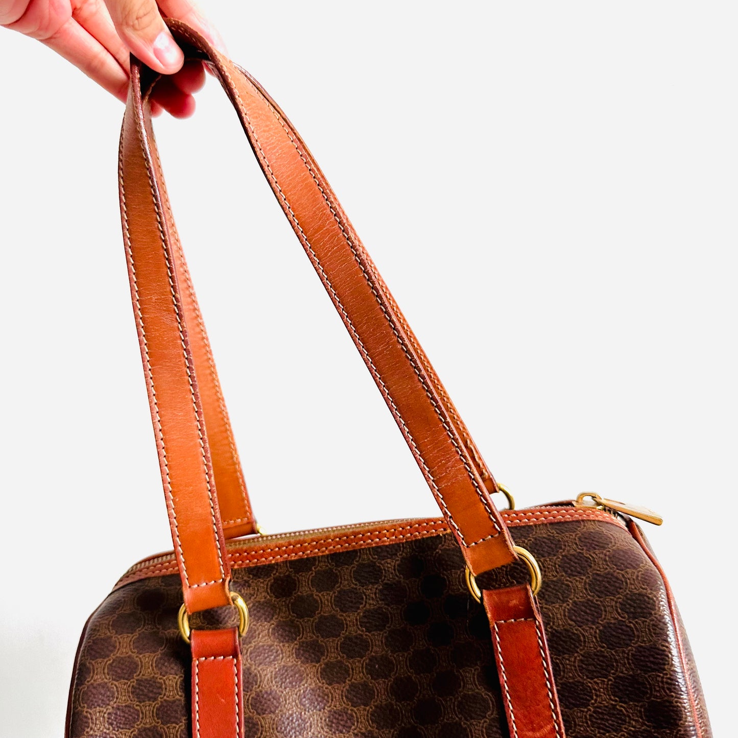 Celine Small Papillon Roller Triomphe Macadam Monogram Logo GHW Vintage Shoulder Bag