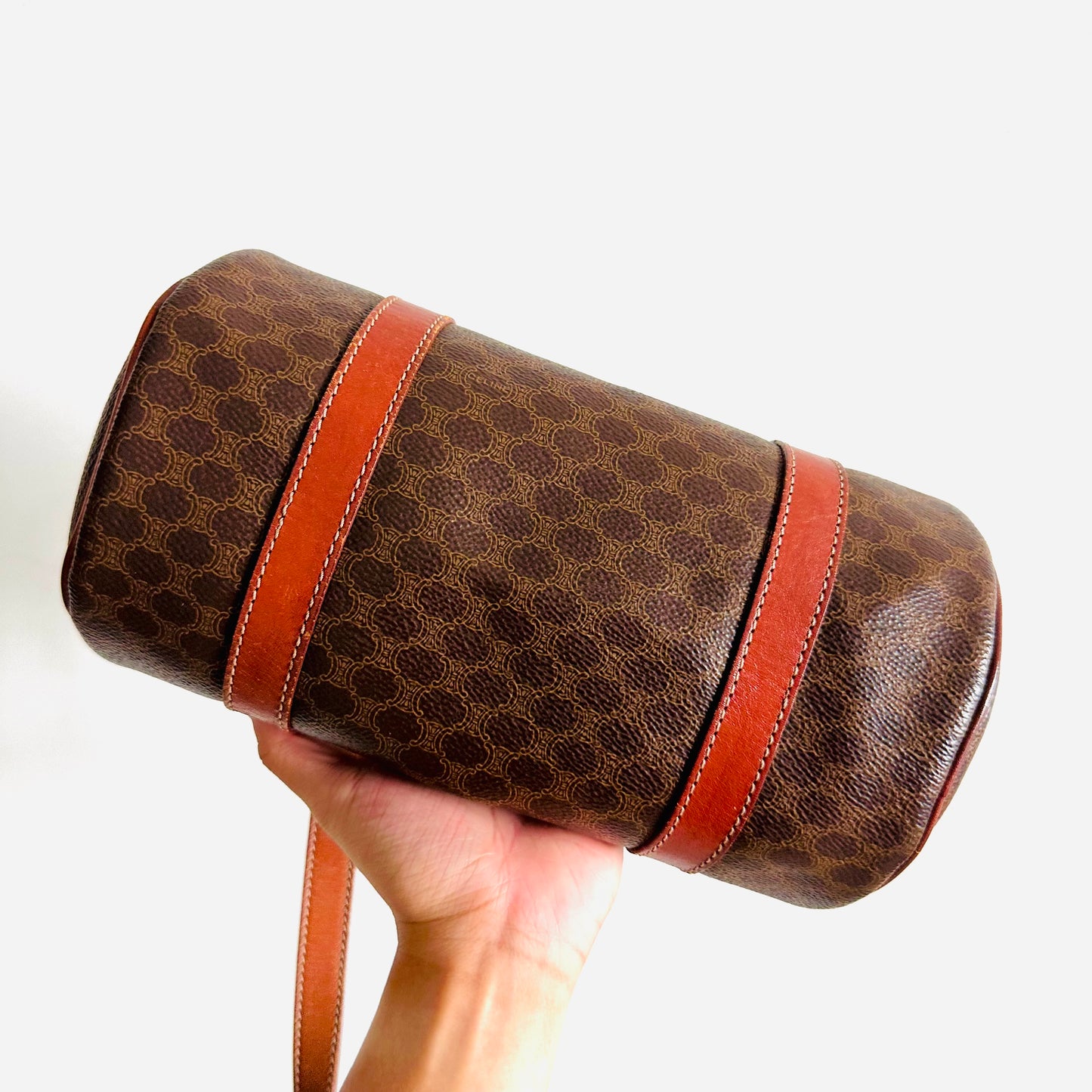 Celine Small Papillon Roller Triomphe Macadam Monogram Logo GHW Vintage Shoulder Bag
