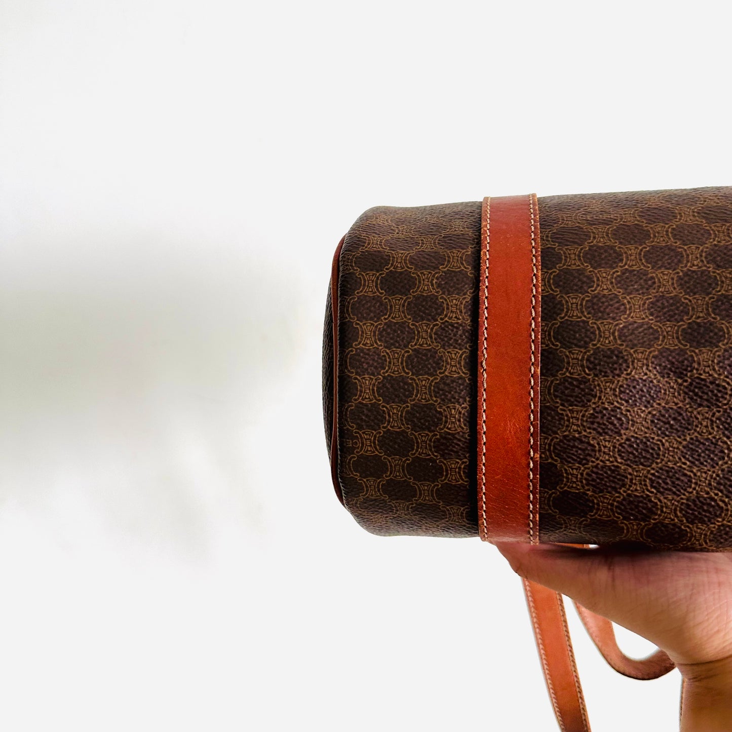 Celine Small Papillon Roller Triomphe Macadam Monogram Logo GHW Vintage Shoulder Bag