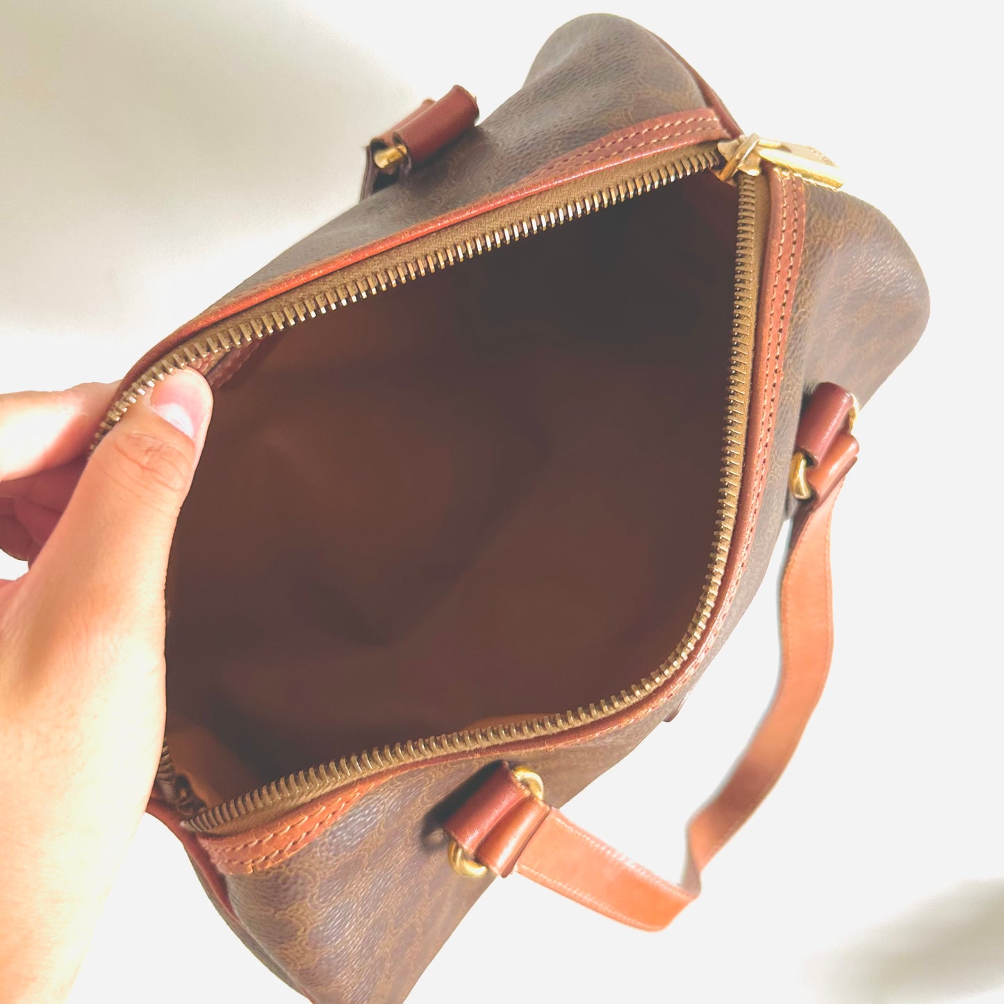 Celine Small Papillon Roller Triomphe Macadam Monogram Logo GHW Vintage Shoulder Bag