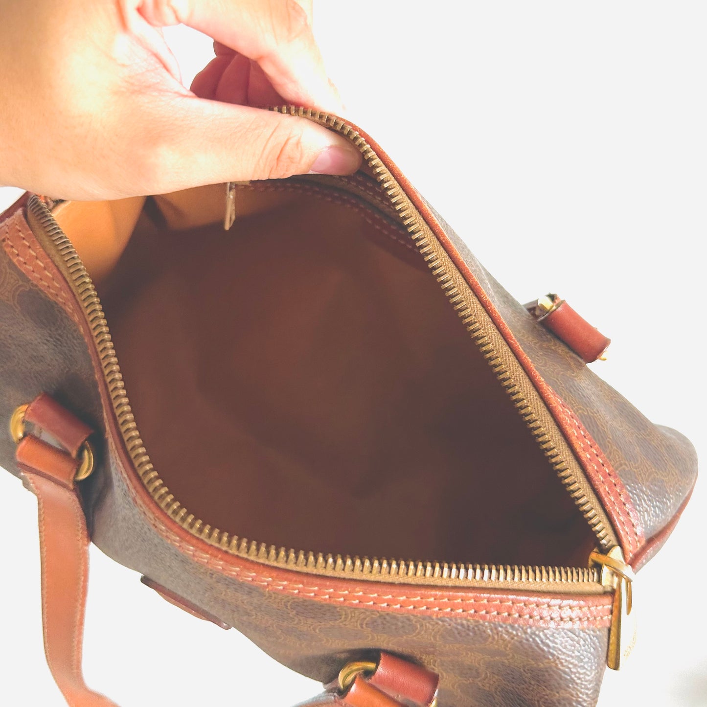 Celine Small Papillon Roller Triomphe Macadam Monogram Logo GHW Vintage Shoulder Bag