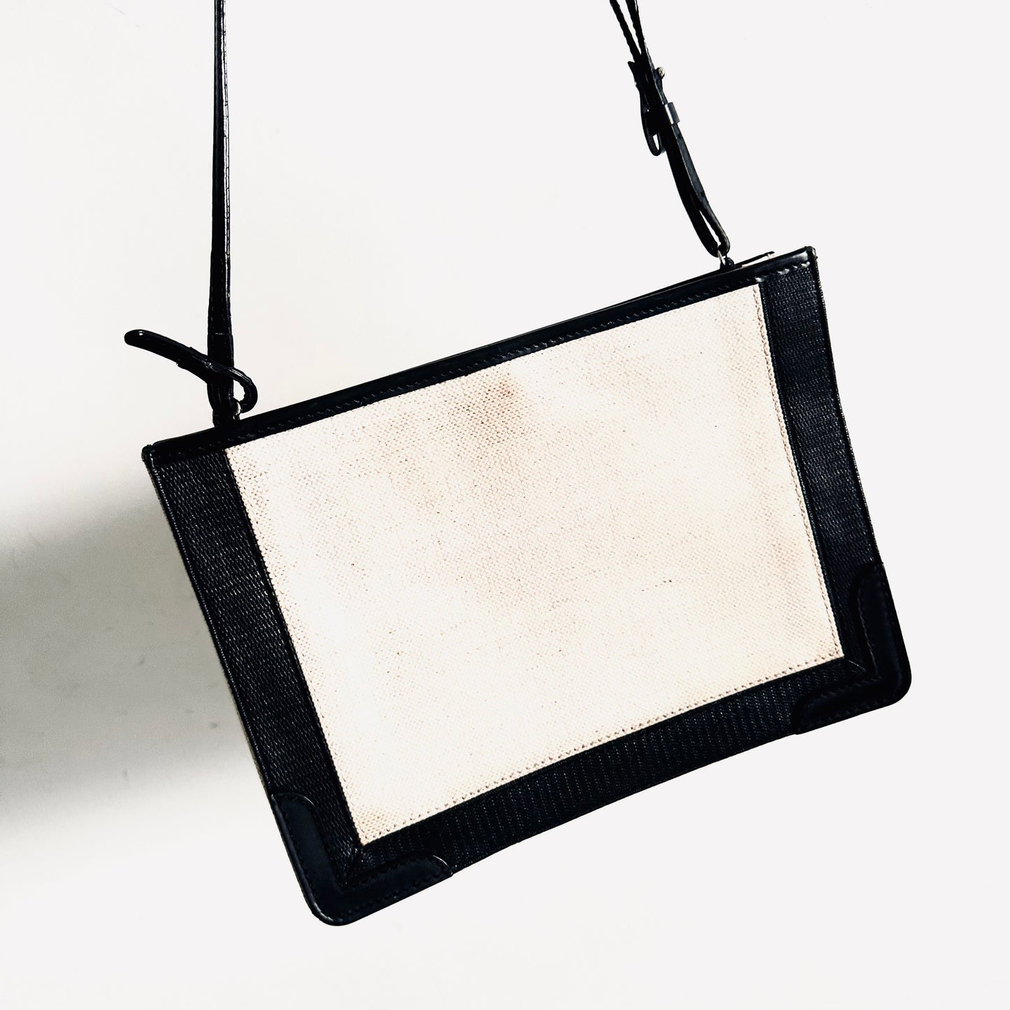 Balenciaga Cabas AJ Black Logo Small Pochette Clutch Shoulder Sling Bag