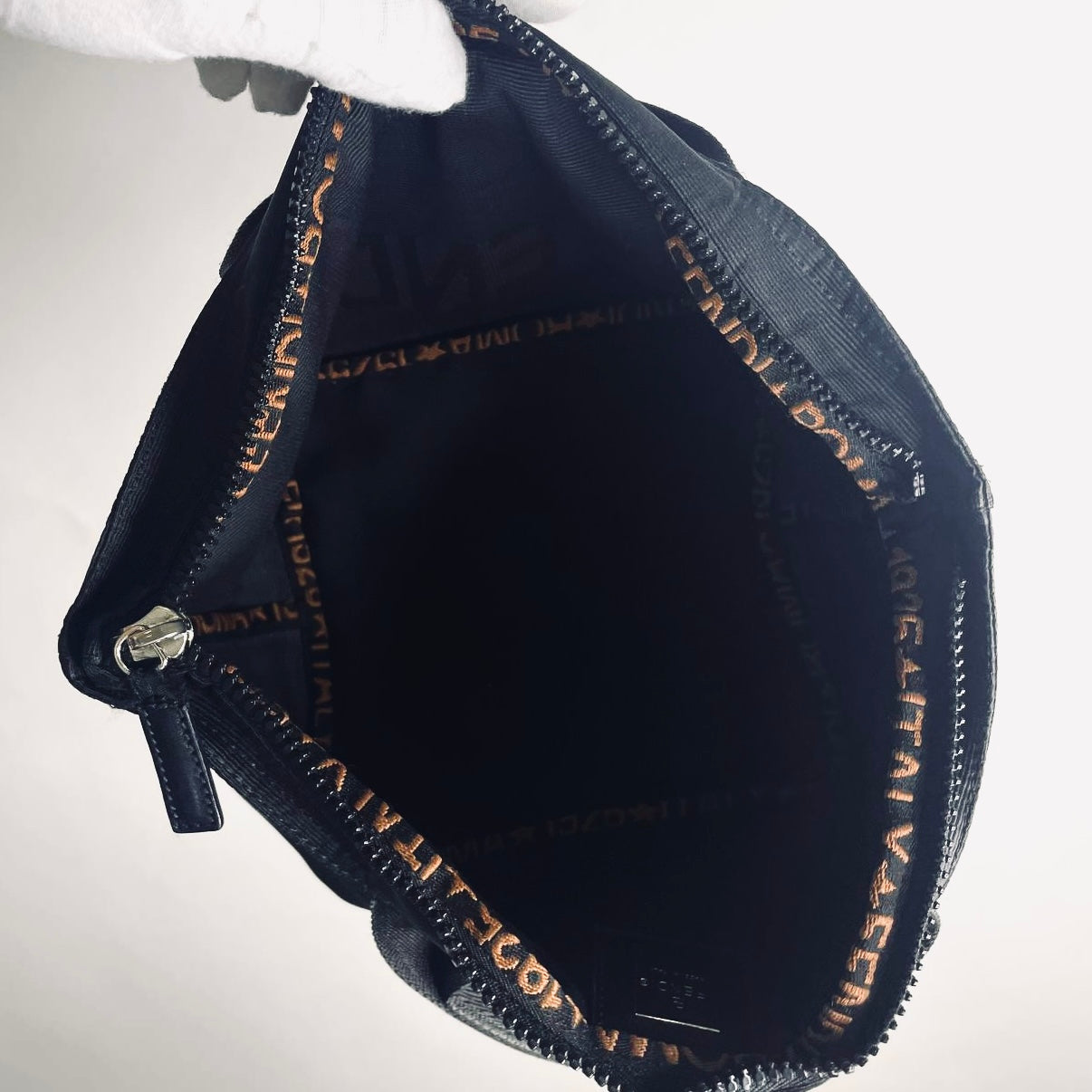 Fendi Roma Black Zucca FF Monogram Logo Bucket Small Shopper Packable Zip Tote Bag