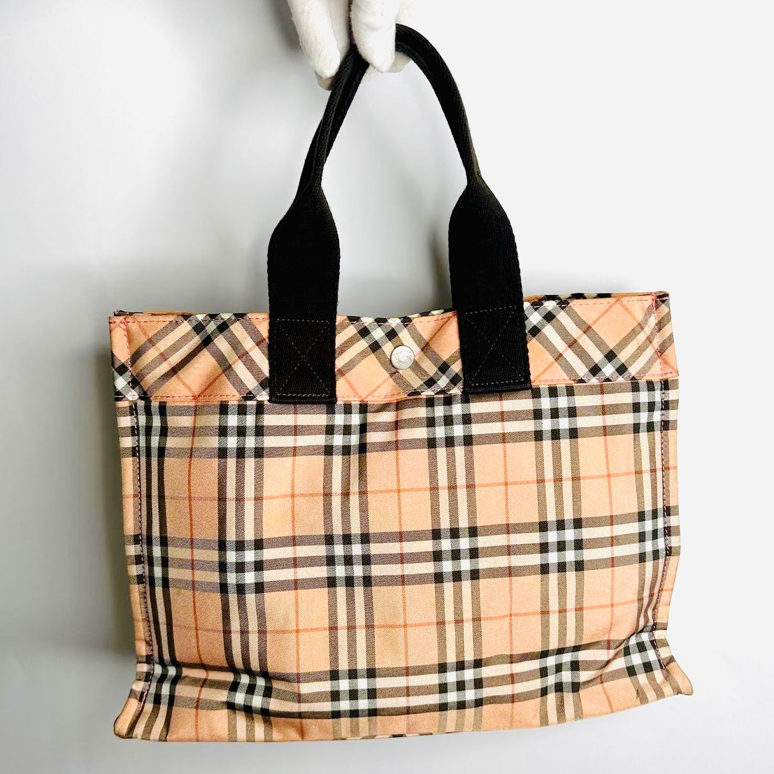 Burberry Beige Classic Check Nova Haymarket Checkered Tote Bag