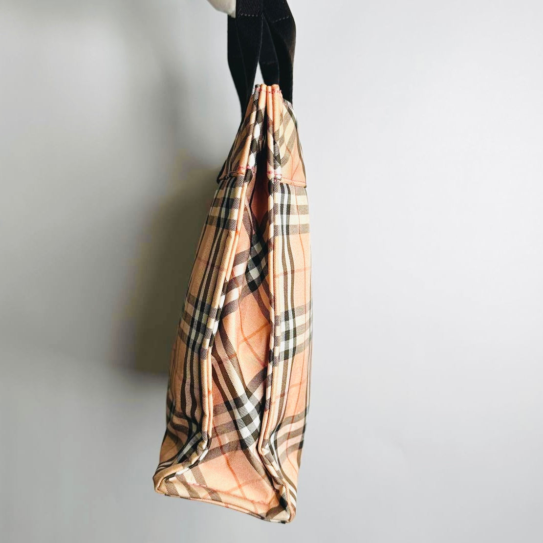 Burberry Beige Classic Check Nova Haymarket Checkered Tote Bag