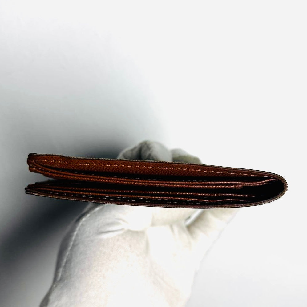 Louis Vuitton LV Porte Monnaie Marco Monogram Logo Flap Slim Bifold Wallet