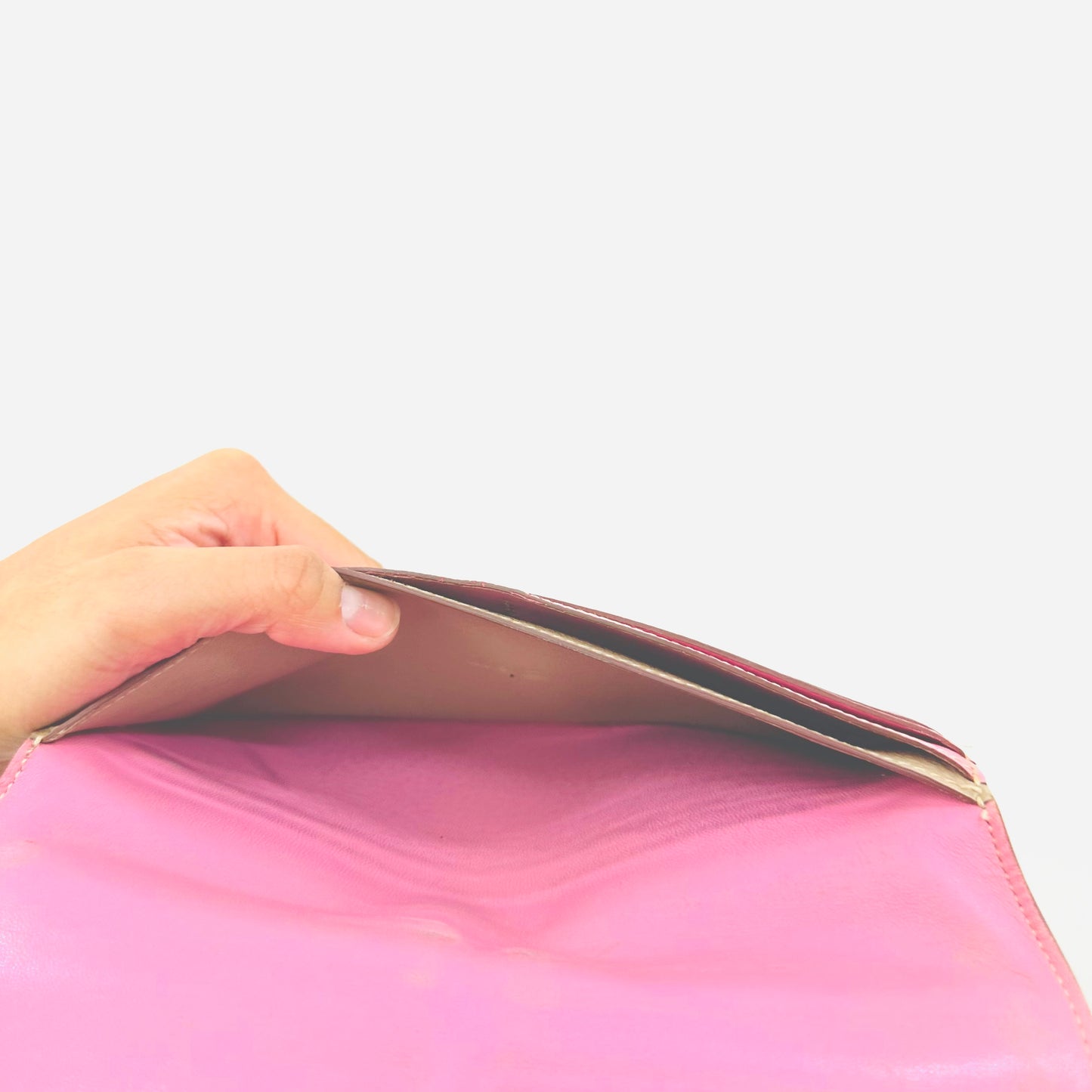 Hermes Dogon Bubblegum Pink / Gris Tourterelle Clemence Taurillon Leather H Long Bifold Flap Wallet