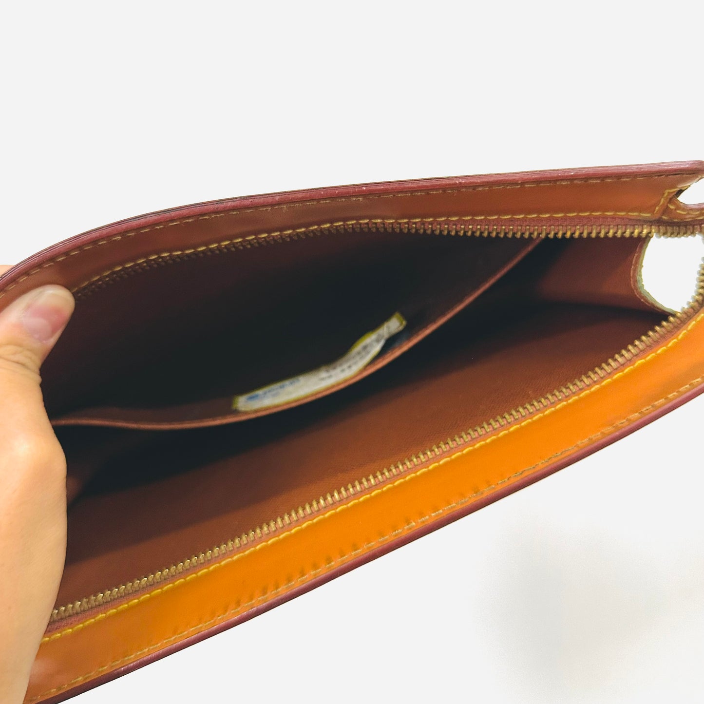 Louis Vuitton LV Caramel Brown GHW Monogram Logo Epi Leather Toiletry 26 Pouch Clutch Case
