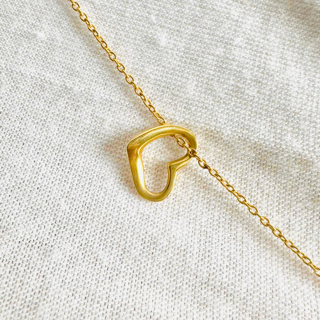 Tiffany & Co T&C Elsa Peretti Open Heart 18K Yellow Gold 11MM Pendant Necklace