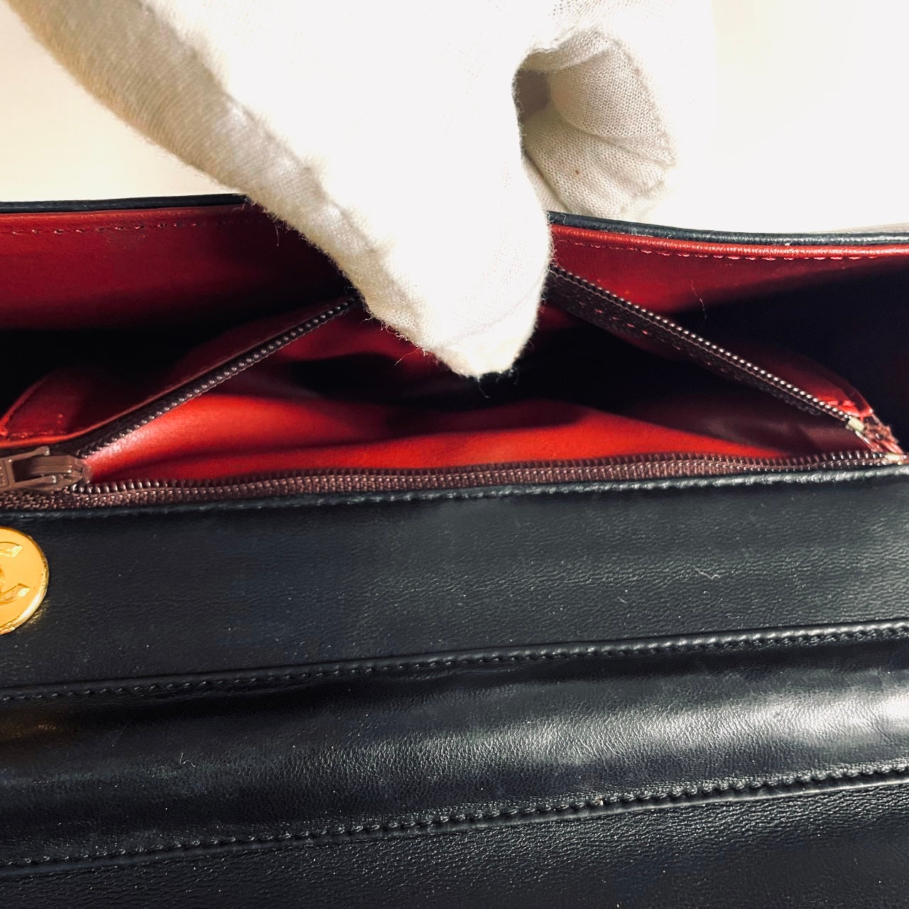 Chanel Black GHW Giant CC Monogram Logo Single Half Moon Full Flap Quilted Lambskin Vintage Turnlock Shoulder Sling Bag 0s