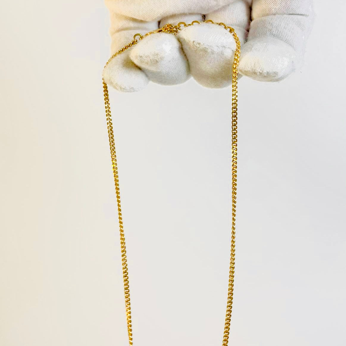 Christian Dior Gold Monogram Logo & Crystals Classic Vintage Pendant Necklace