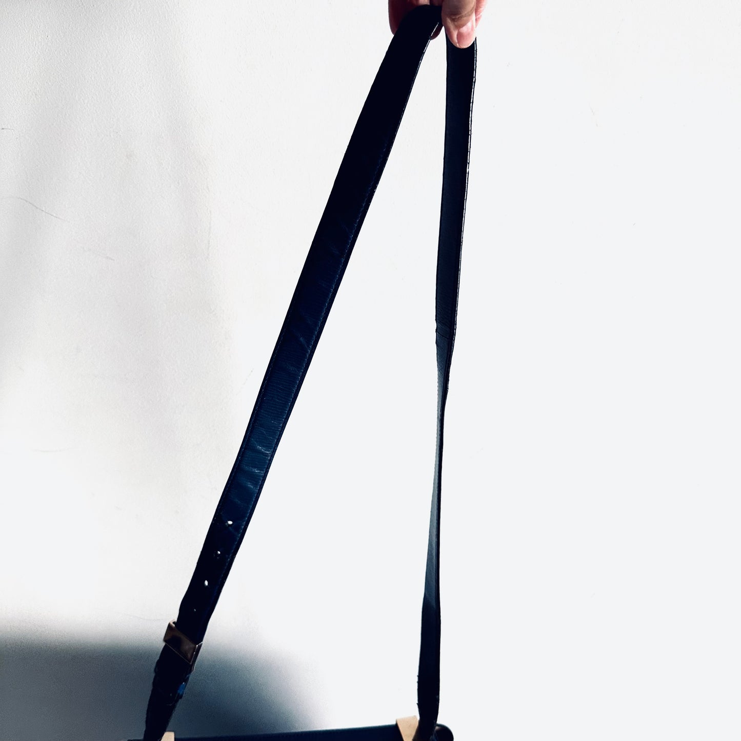 Givenchy Pandora Deep Blue GHW Medium Box Grained Calfskin Shoulder Sling Flap Bag