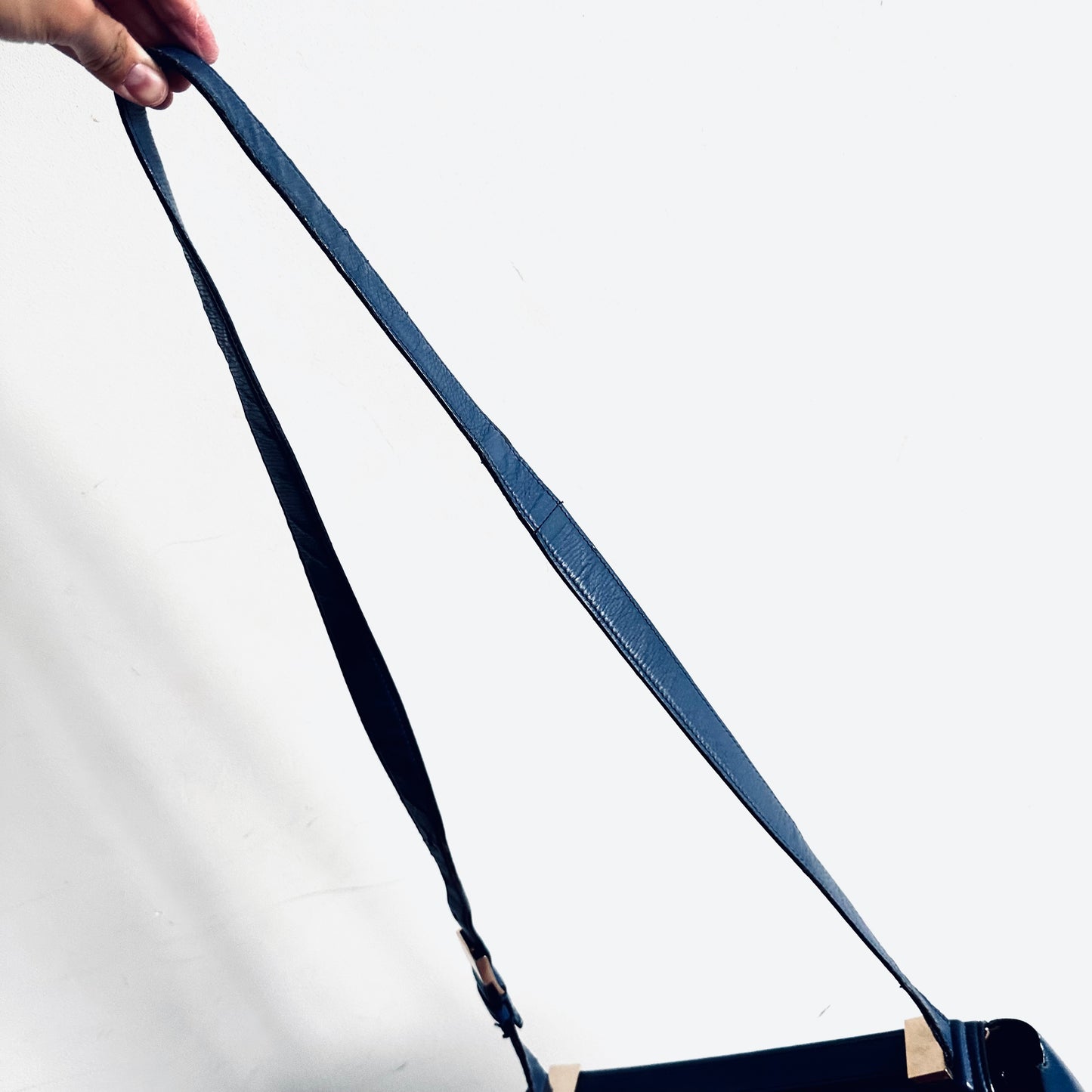 Givenchy Pandora Deep Blue GHW Medium Box Grained Calfskin Shoulder Sling Flap Bag