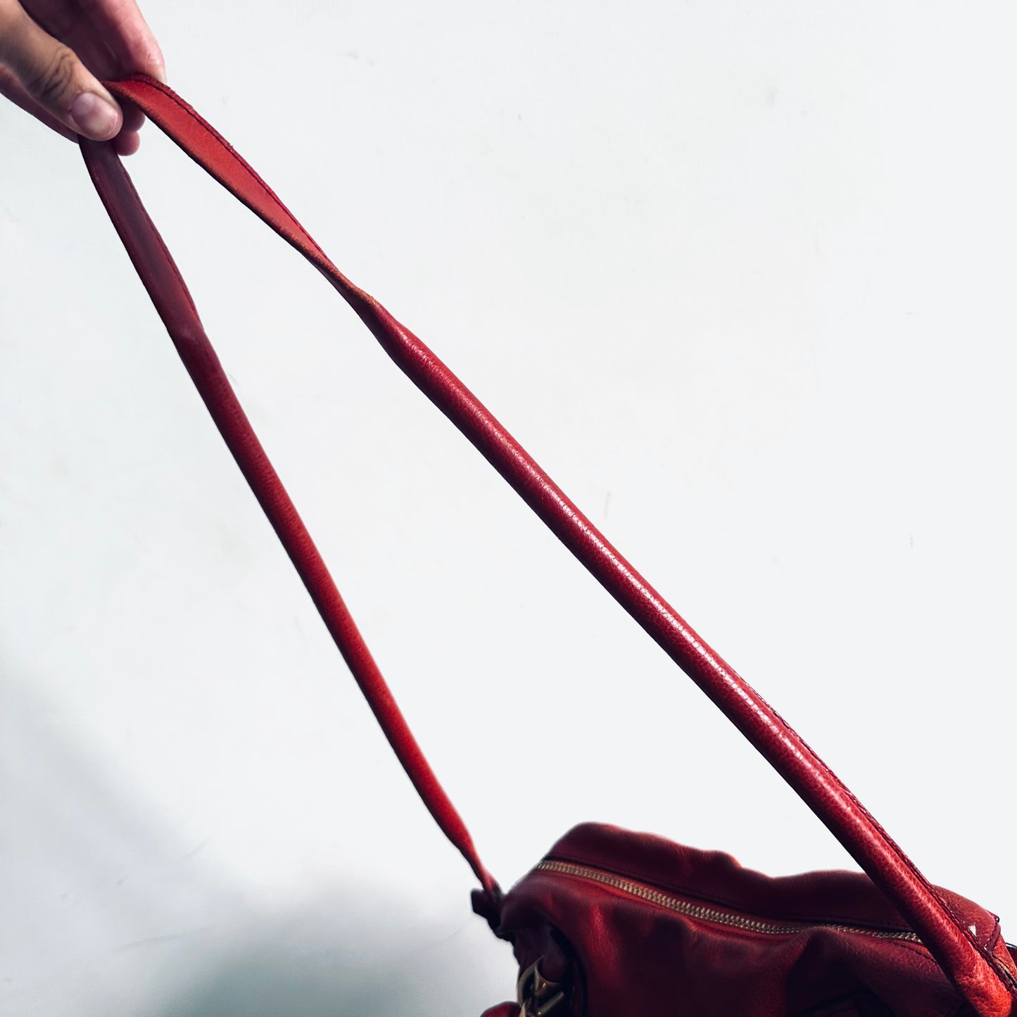 Chloe Paraty Dark Red GHW Classic Leather 2-Way Small Top Handle Shopper Shoulder Sling Tote Bag