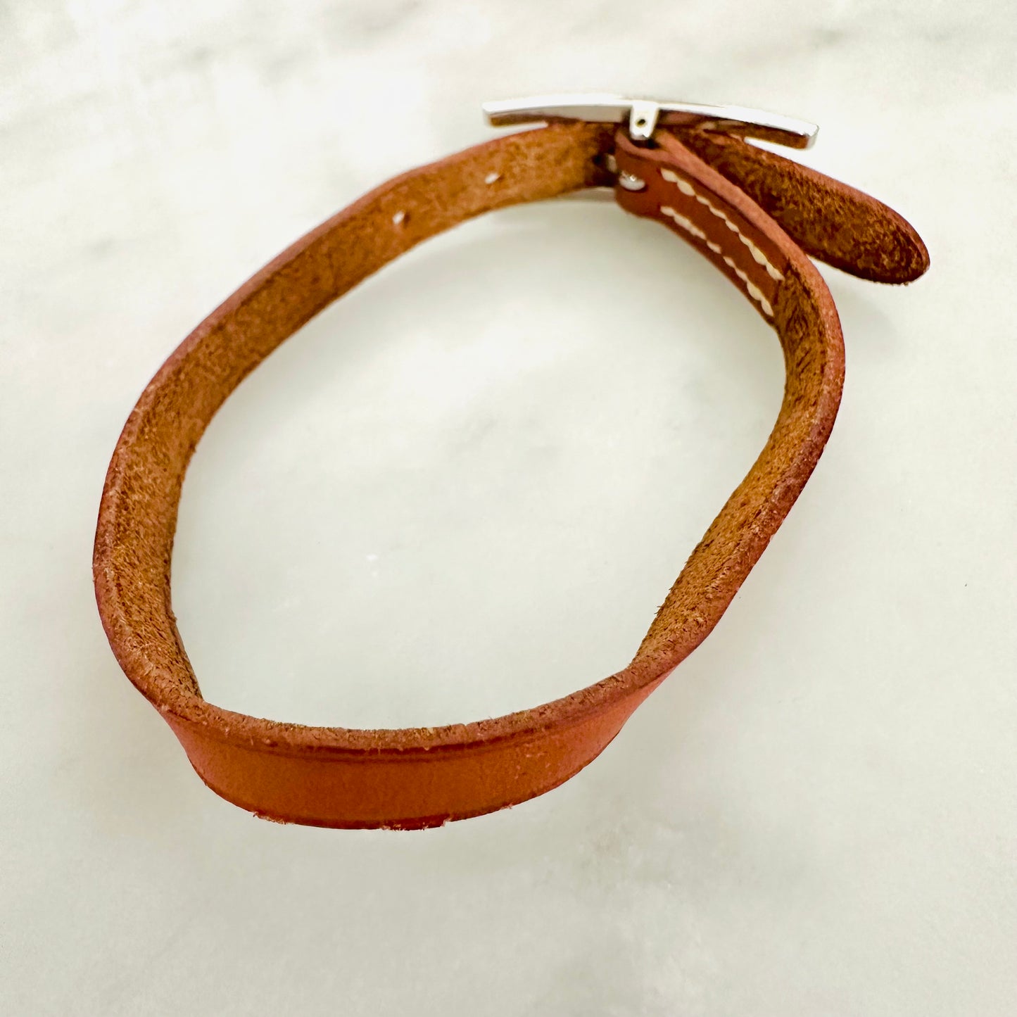 Hermes Brown Behapi Single Tour Smooth Leather Bracelet
