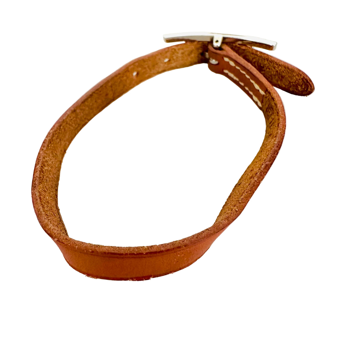 Hermes Brown Behapi Single Tour Smooth Leather Bracelet