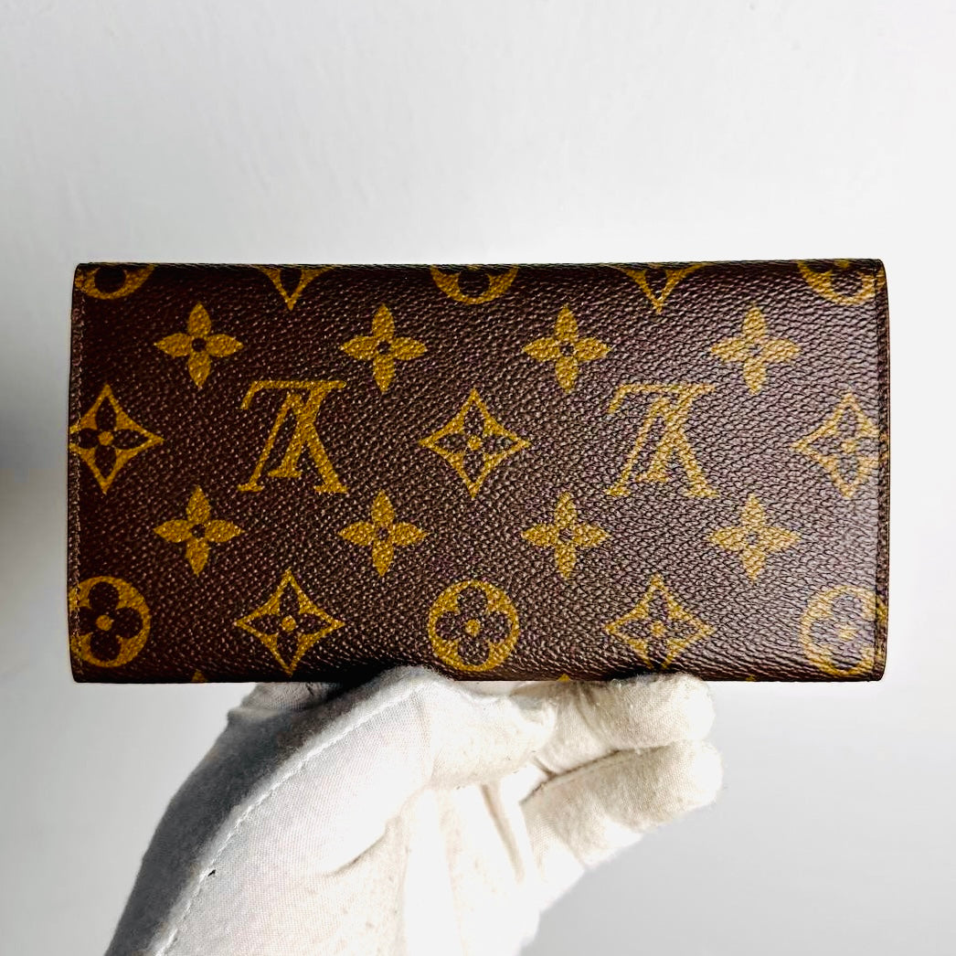 Louis Vuitton LV Monogram Logo GHW Porte Yen Flap Long Clutch Case Wallet