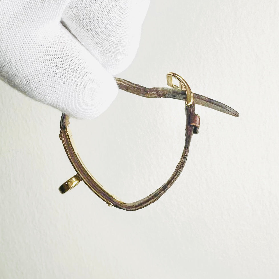 Hermes Kelly Gold GHW Stainless Steel Epsom Leather Strap Bracelet Bangle