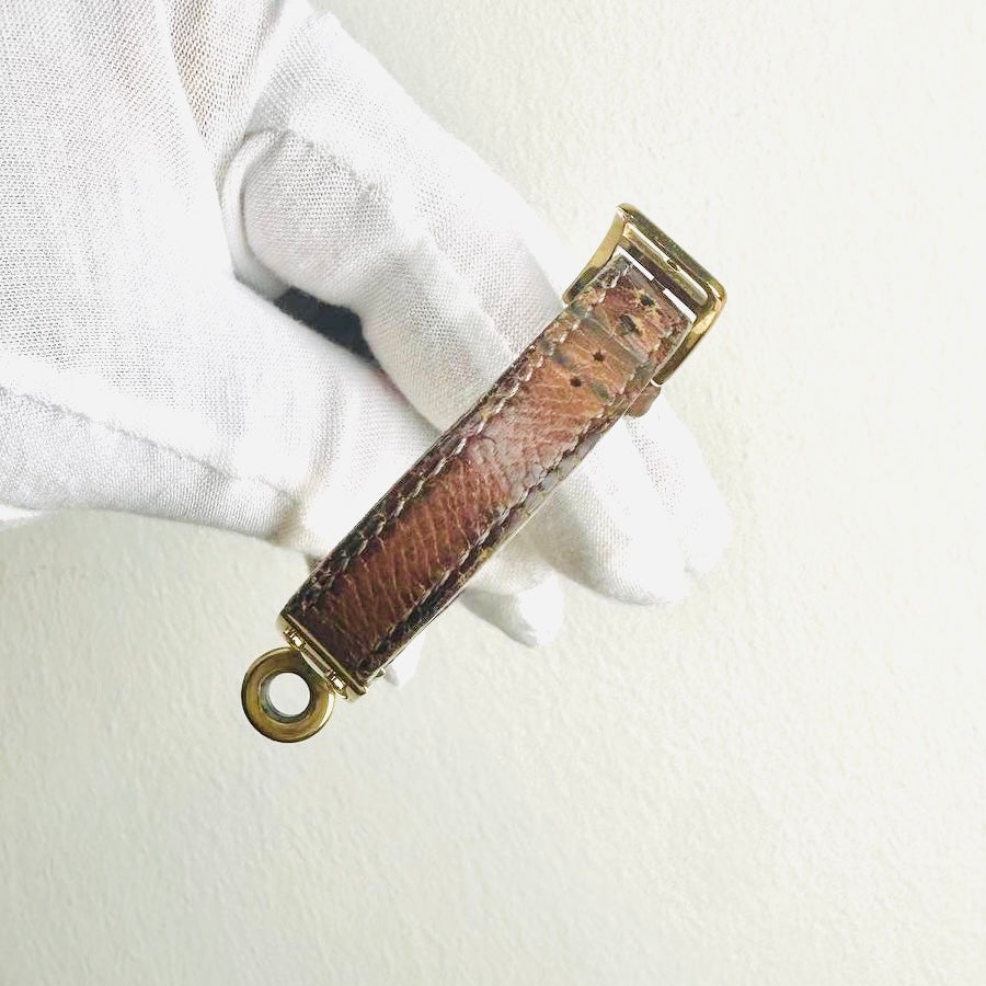 Hermes Kelly Gold GHW Stainless Steel Epsom Leather Strap Bracelet Bangle