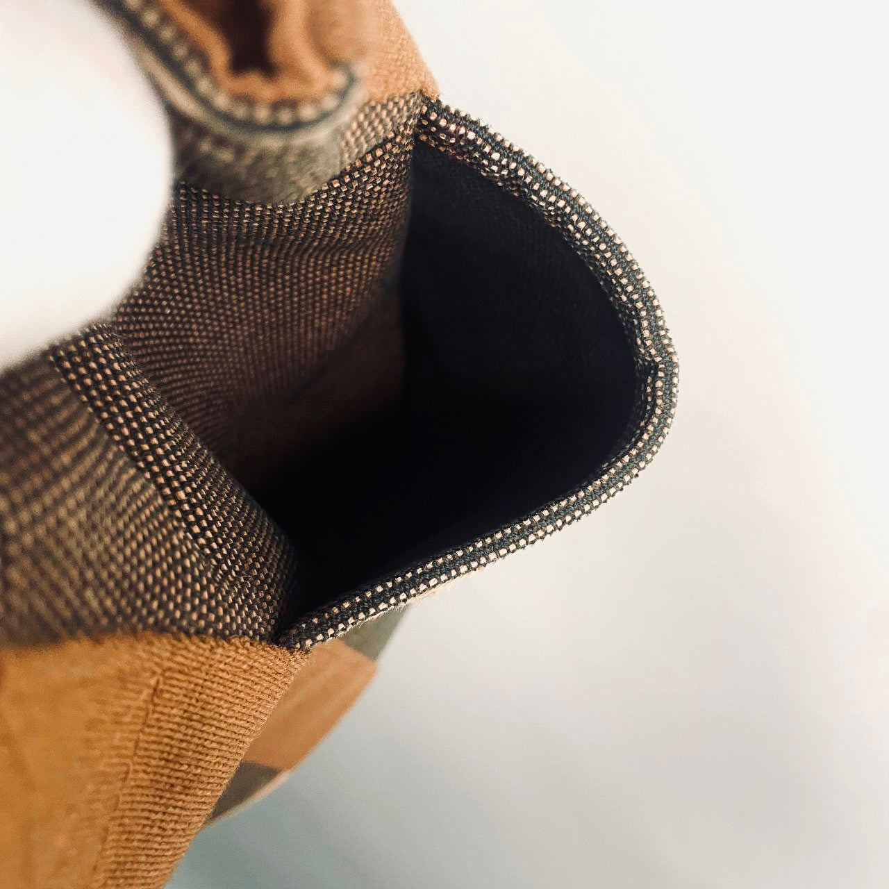Hermes Tan / Brown Toile Saxor MM Bucket Tote Bag