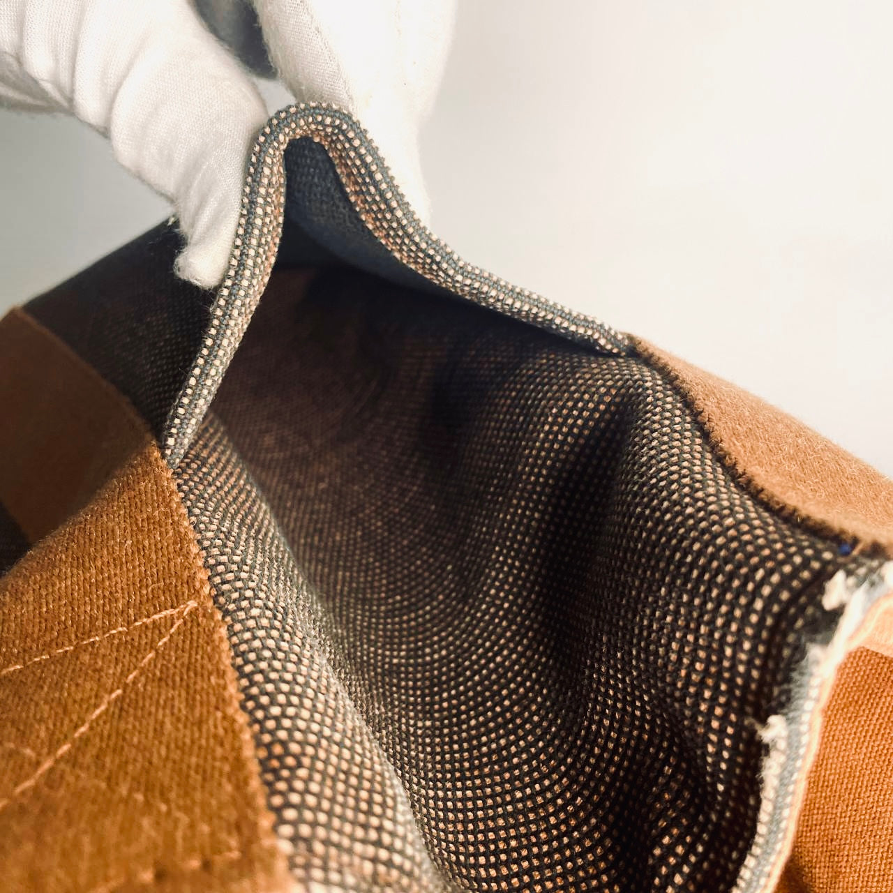 Hermes Tan / Brown Toile Saxor MM Bucket Tote Bag
