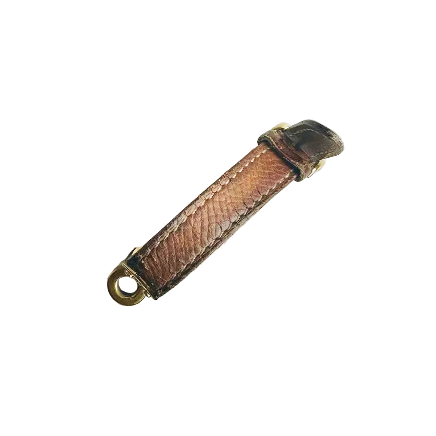 Hermes Kelly Gold GHW Stainless Steel Epsom Leather Strap Bracelet Bangle