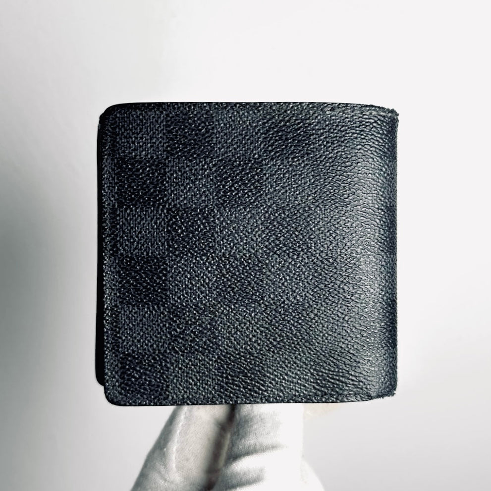 Louis Vuitton LV Damier Graphite Marco Monogram Logo Flap Bifold Slim Multiple Wallet