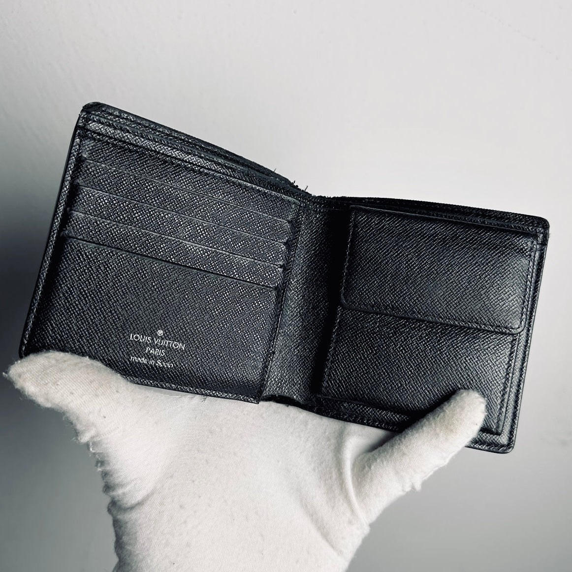 Louis Vuitton LV Damier Graphite Marco Monogram Logo Flap Bifold Slim Multiple Wallet
