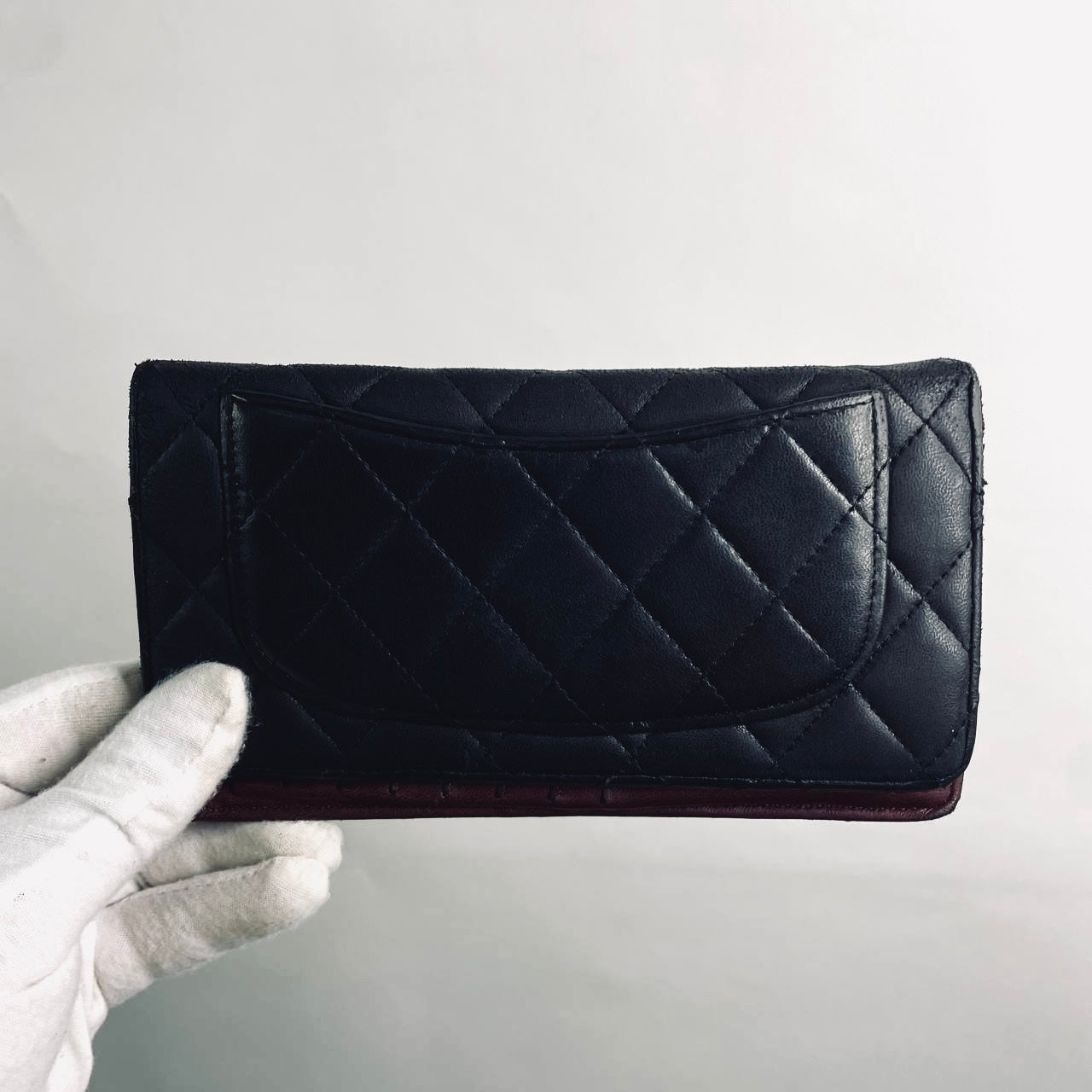 Chanel Black CC Logo Quilted Lambskin Flap Bifold Long Wallet 12s