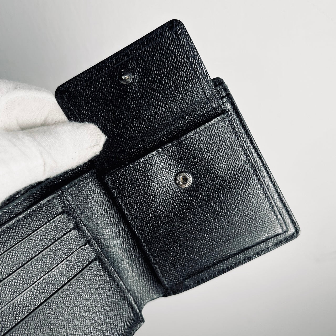 Louis Vuitton LV Damier Graphite Marco Monogram Logo Flap Bifold Slim Multiple Wallet