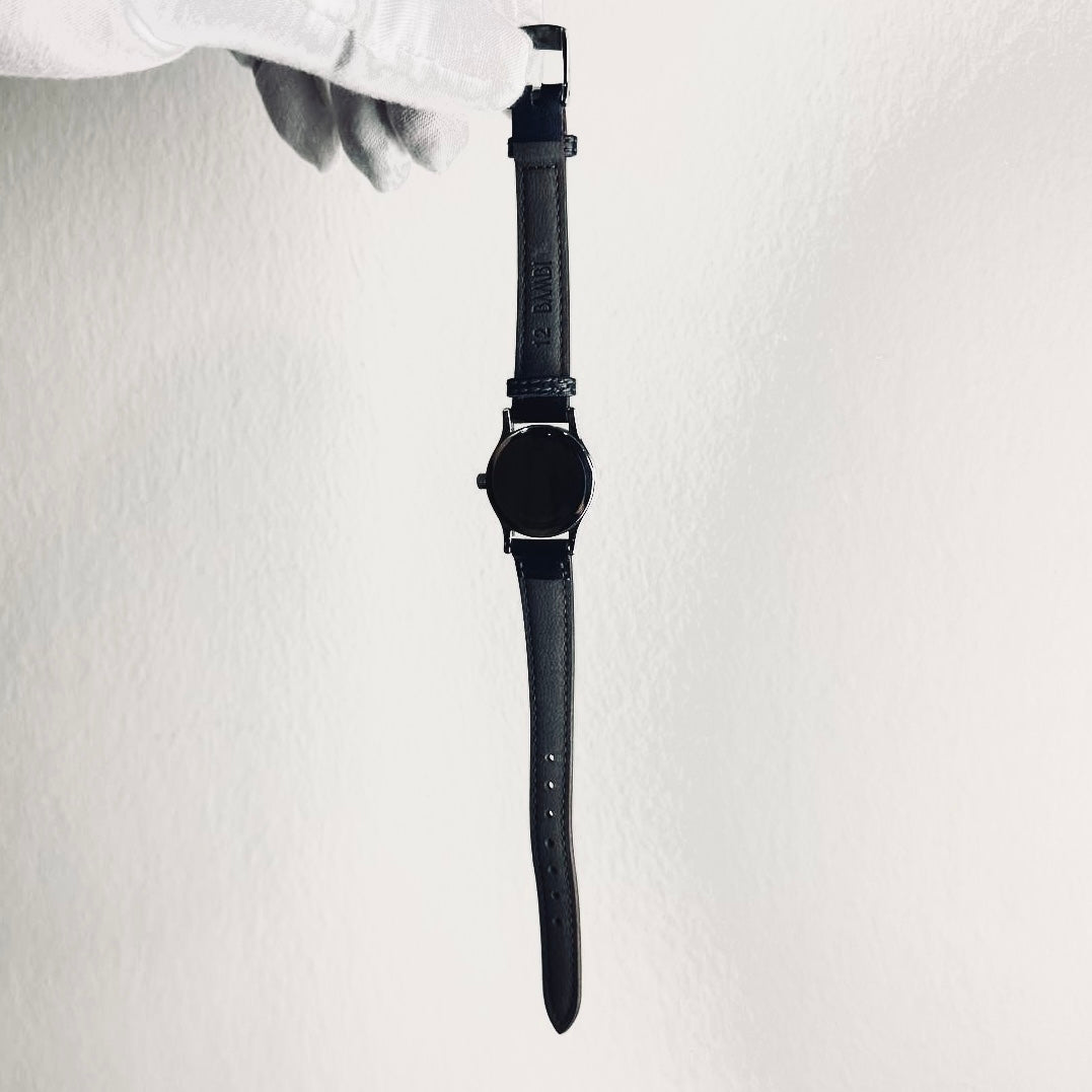 Tiffany & Co T&C Portfolio Round White Dial Black Leather Strap 23MM Quartz Watch