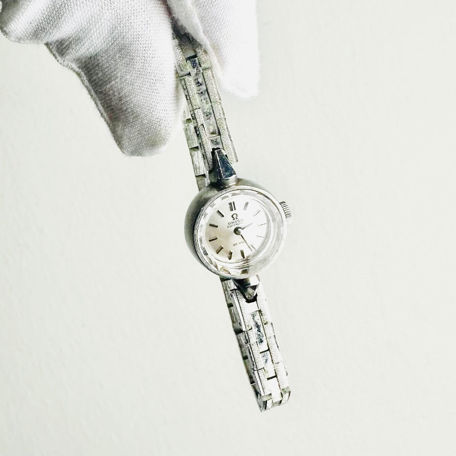 Omega De Ville Stainless Steel White Round Dial Automatic 18MM Vintage Watch