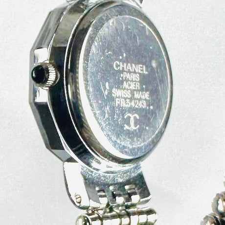 Chanel Paris Acier Black Dial Stainless Steel 25mm Quartz Watch